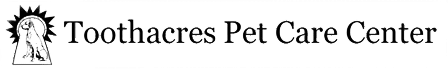 Logo of Toothacres Pet Care Center featuring a stylized tree with a sun behind it on the left, adjacent to the name in a serif font. This iconic design reflects their trusted role as experienced veterinarians.